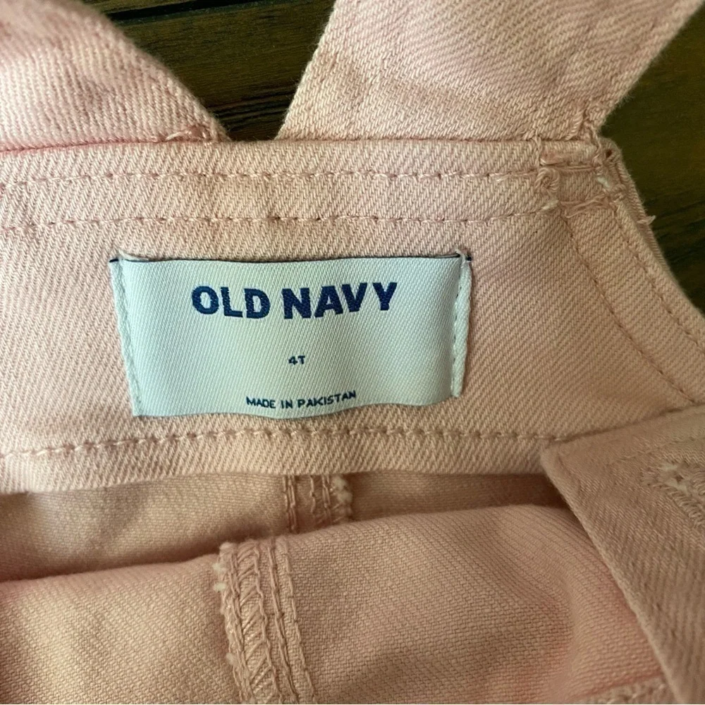 Old Navy Pink Denim Overall Dress, Size 4T